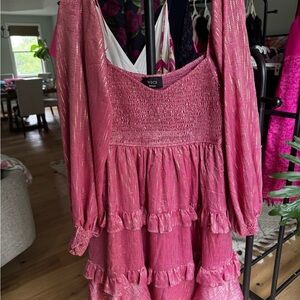Vici Pink Long Sleeve Dress